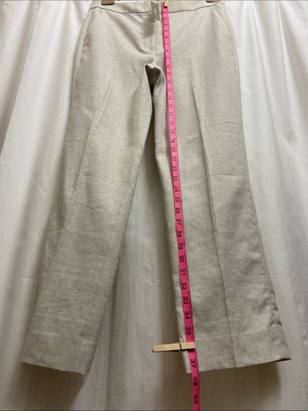 J. Crew Kate Straight-Leg Pant in Natural Linen Neutral Tailored Trouser - Picture 13 of 16
